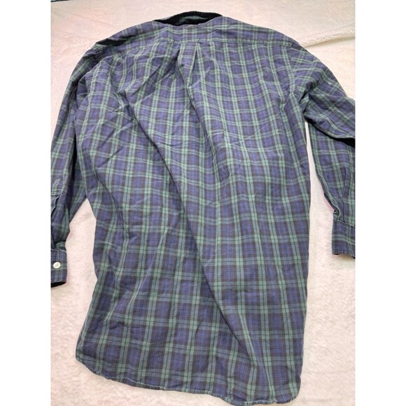 Polo Ralph Lauren Yarmouth 100% cotton Blue/Green Plaid 16 32/33 button up LS - Picture 11 of 12